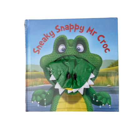 Sneaky Snappy Mr Croc – Książka kartonowa po angielsku z pacynką
